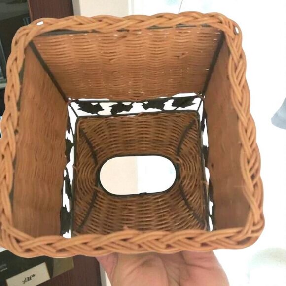 Wicker/Rattan & Metal Ivy Leaf Tissue Box Cover - Picture 5 of 5